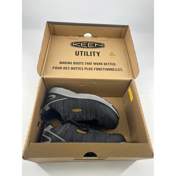 Keen Sparta Utility Shoes Mens Size 7 Wide Black Grey Aluminum Toe Work Safety - Picture 1 of 10